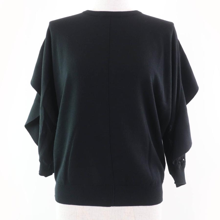 美品☆VALENTINO ヴァレンティノ QB2KC30M44A ウール コットン レース切替 ニット トップス ブラック S イタリア製 正規品 レディース VALENTINO（ヴァレンティノ） 美品☆VALENTINO QB2KC30M44A ウール