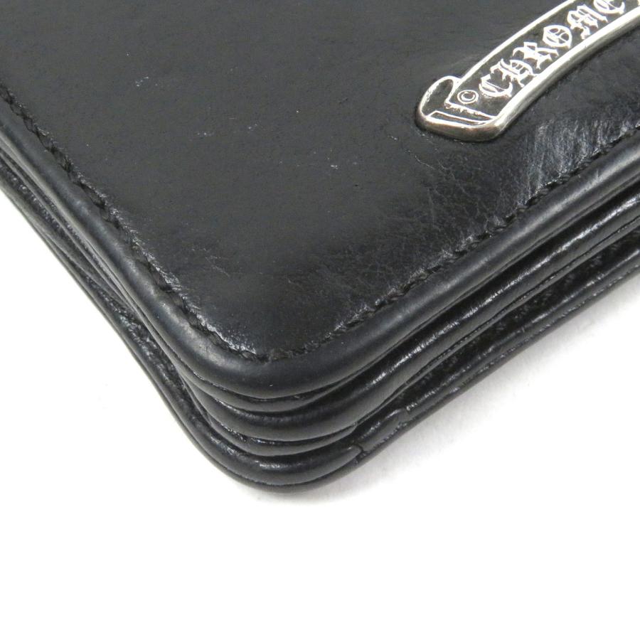 良品□CHROME HEARTS クロムハーツ レザー スクロールラベル ロゴ