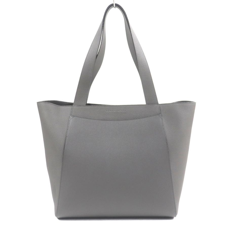 極美品▼BONAVENTURA ボナベンチュラ マヌエル シュリンクレザー ノブレッサレザー ロゴ トートバッグ チャコールグレー 定価260700円 極美品▽BONAVENTURA ボナベンチュラ マヌエル シュリンクレザー ノ