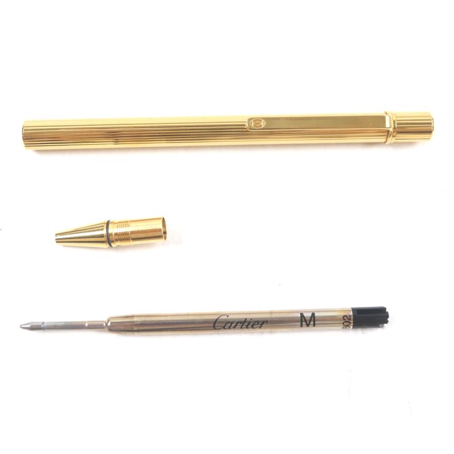 美品Cartier マスト ドュー　ツイスト式 ボールペン Cartier（カルティエ） 極美品▽Cartier マスト ドゥ ストライプ柄
