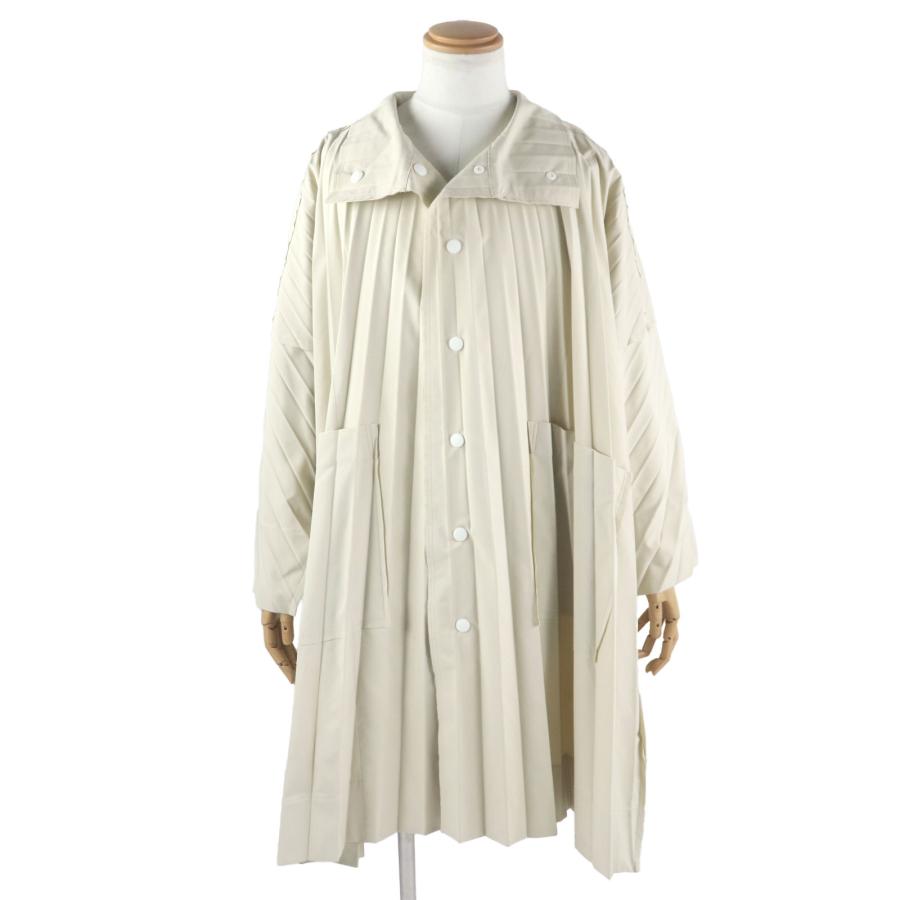 美品▼HOMME PLISSE ISSEY MIYAKE オム プリッセ イッセイミヤケ HP13FA305 プリーツ スタンドカラー コート ベージュ 1 正規品 メンズ 美品▽HOMME PLISSE ISSEY MIYAKE オム プリッセ イッセイミヤケ