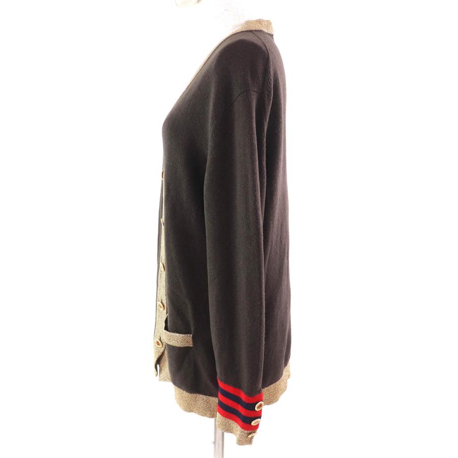 極美品△CHANEL シャネル 09A P36174 カシミヤ88％ ココマーク スターボタン ニットカーディガン ダークブラウン ゴールド 40 英国製の画像