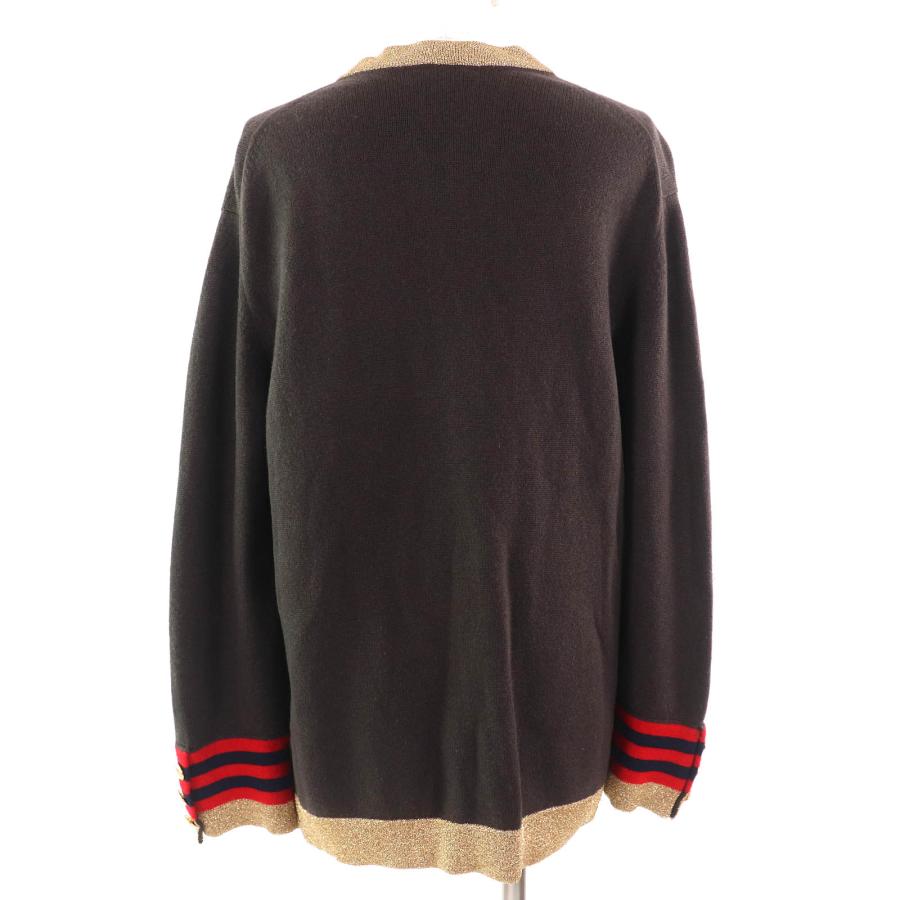 極美品△CHANEL シャネル 09A P36174 カシミヤ88％ ココマーク スターボタン ニットカーディガン ダークブラウン ゴールド 40 英国製の画像