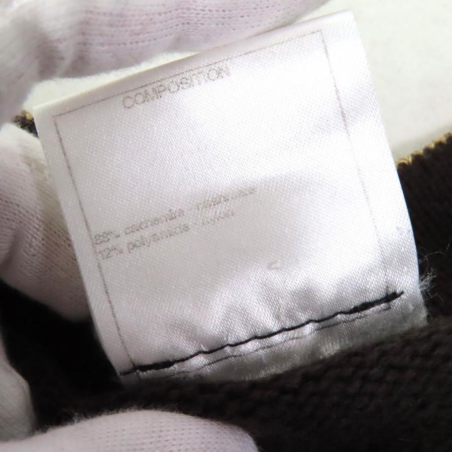 極美品△CHANEL シャネル 09A P36174 カシミヤ88％ ココマーク スターボタン ニットカーディガン ダークブラウン ゴールド 40 英国製の画像