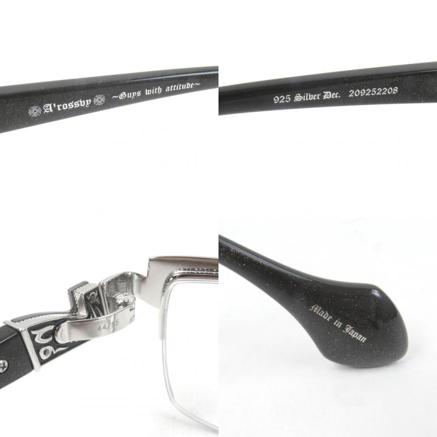 美品□A'rossby ロズビー 209252208 SV925 ハーフリム メガネ 眼鏡
