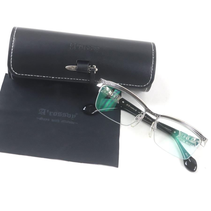 美品□A'rossby ロズビー 209252101 SV925 ハーフリム メガネ 眼鏡
