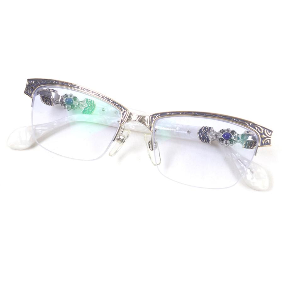 極美品□A’rossby ロズビー 209252006 SV925 限定モデル ハーフリム メガネ 眼鏡 サングラス アイウェア 39□57 度入り 日本製 総重量50g 極美品□A'rossby ロズビー 209252006 SV925 限定モデル ハーフリム