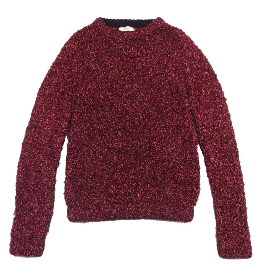 極美品▲SAINT LAURENT PARIS サンローランパリ 19年製 563424 ラメ ニット トップス ピンク系 XS イタリア製 正規品 レディース 極美品△SAINT LAURENT PARIS サンローランパリ 19年製 563424 ラメ