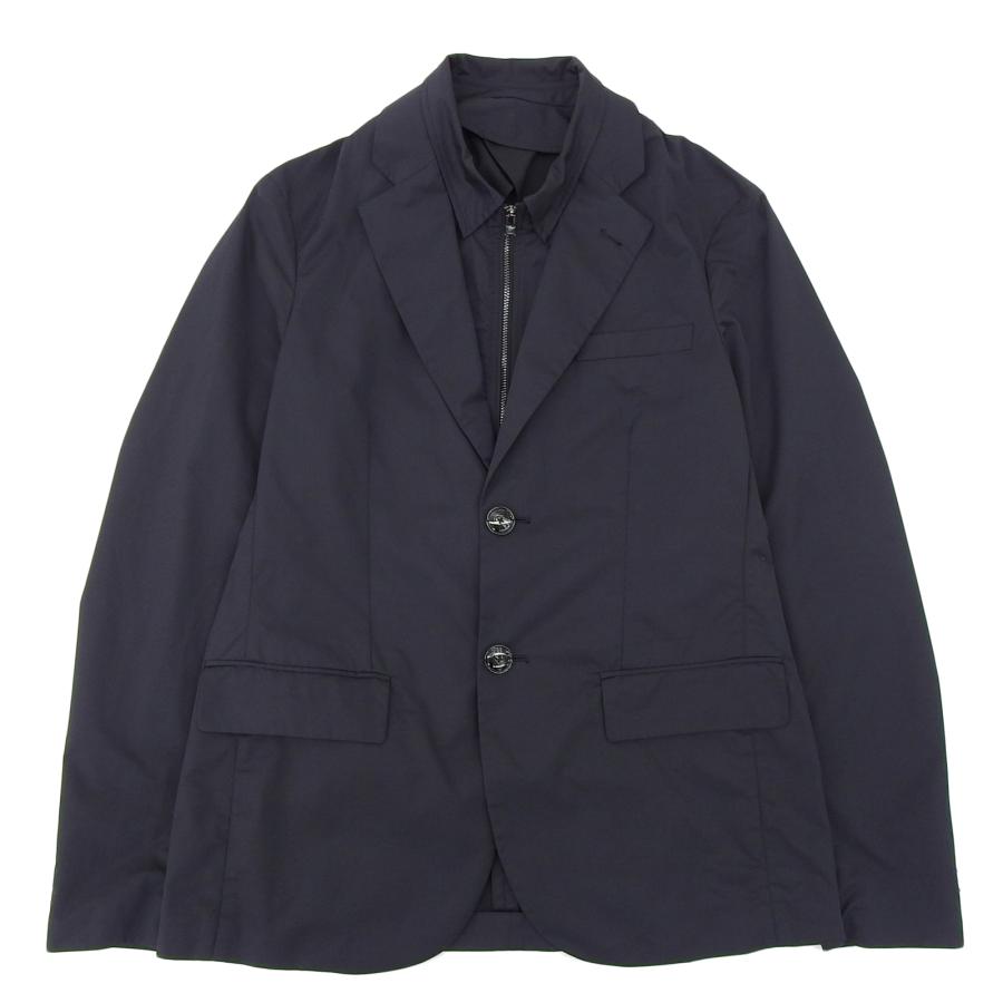 美品▲EMPORIO ARMANI エンポリオ アルマーニ 2020年製 レイヤードデザイン テーラードジャケット ブラック 44 正規品 メンズ EMPORIO ARMANI 美品△EMPORIO エンポリオ アルマーニ 2020年製