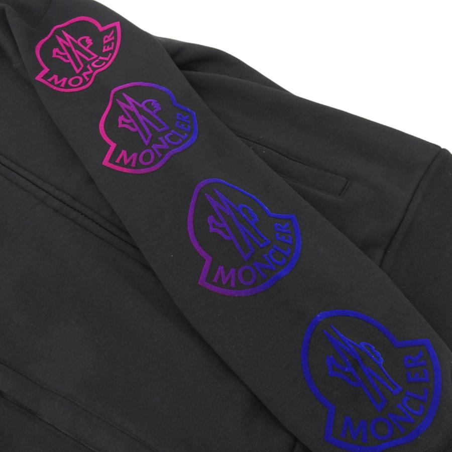 極美品▲MONCLER モンクレール 21年製 MAGLIA デカロゴ グラデーション トラックジャケット ジャージ ブラック XS 正規品 メンズ MONCLER（モンクレール） 極美品△MONCLER 21年製 MAGLIA デカロゴ