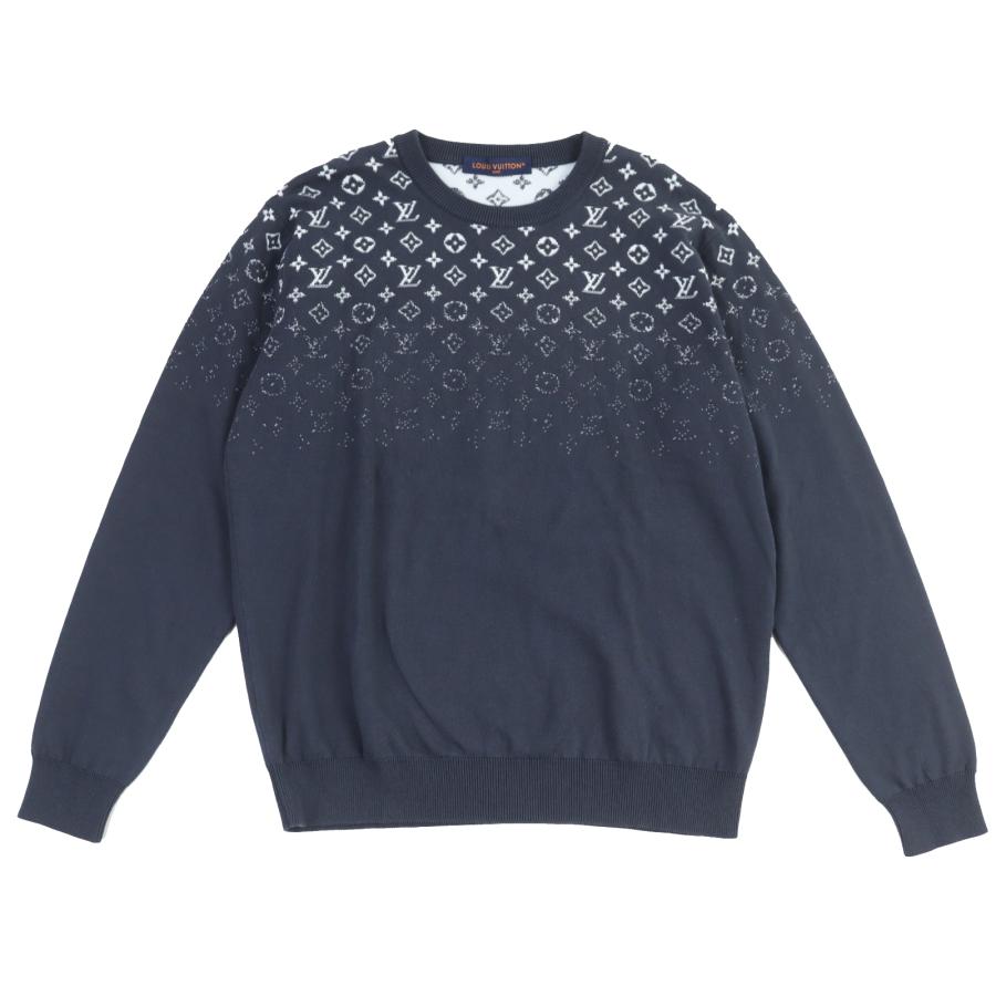 極美品▲LOUIS VUITTON ルイヴィトン 24SS グラディエント モノグラム グラデーション コットンニット グレー系 XL イタリア製 正規品 LOUIS VUITTON（ルイ・ヴィトン） 極美品△LOUIS VUITTON 24SS