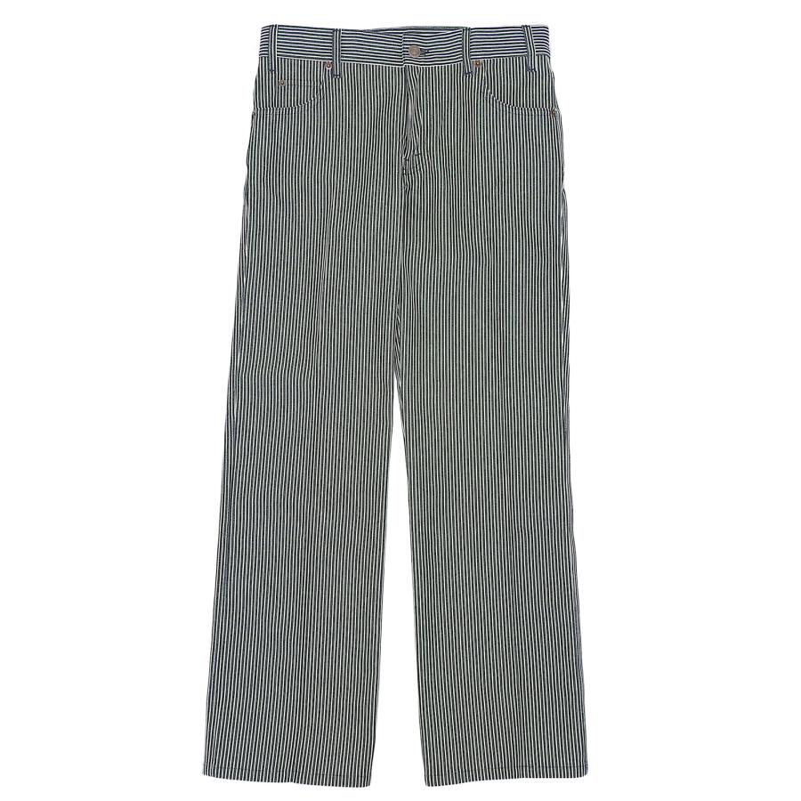 極美品▲CELINE セリーヌ N988098V コットン ヒッコリーストライプ フレア デニムパンツ ネイビー ホワイト 27 伊製 正規品 レディース CELINE（セリーヌ） 極美品△CELINE N988098V コットン ヒッコリー