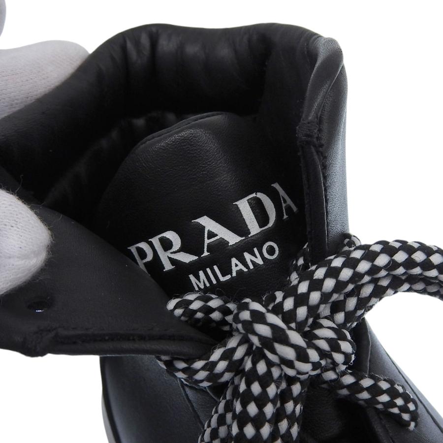 PRADA 未使用品△PRADA プラダ 4T3454 ロゴ レザー シューズ  