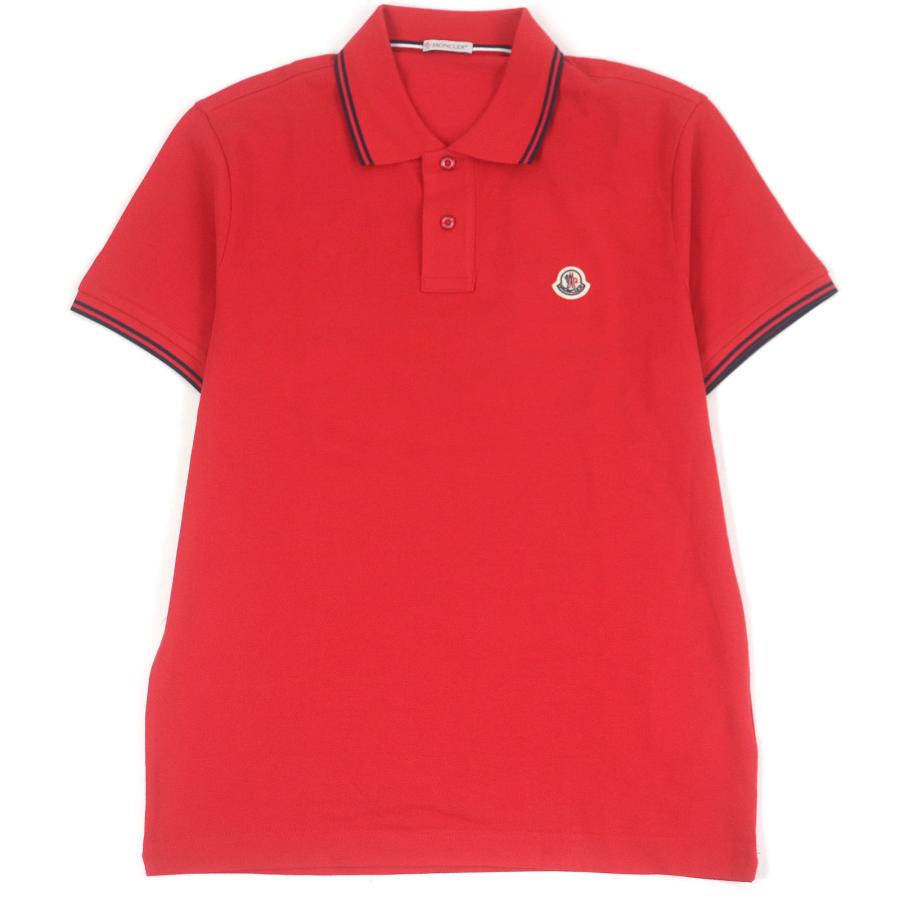 未使用品□MONCLER モンクレール MAGLIA POLO MANICACORTA ロゴワッペン付き ショートスリーブ 半袖ポロシャツ レッド S 正規品 メンズ MONCLER（モンクレール） 未使用品□MONCLER MAGLIA POLO MANICACORTA