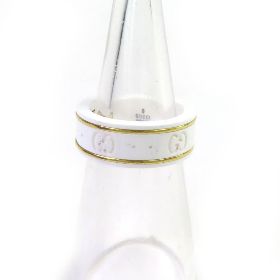 GUCCI（グッチ） 極美品△GUCCI セラミック K18 アイコンリング GG 