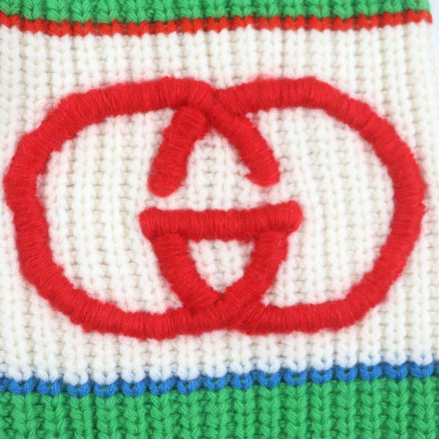 未使用品▽グッチ アディダス 717722 ウェブライン ウール モヘア