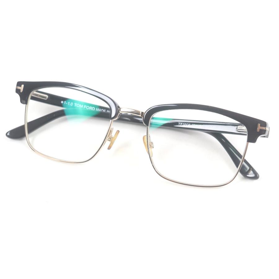 美品□TOM FORD トムフォード TF5504 ハーフリム メガネ 眼鏡 アイ 