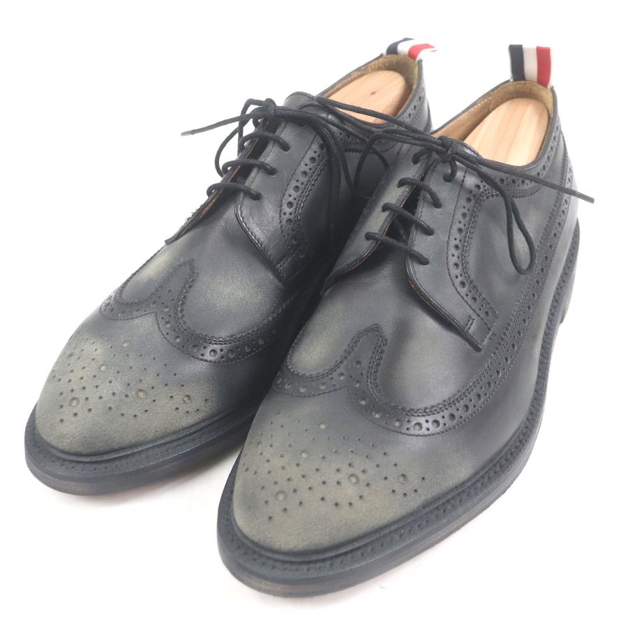 未使用品□THOM BROWNE トムブラウン レザー ダメージ加工