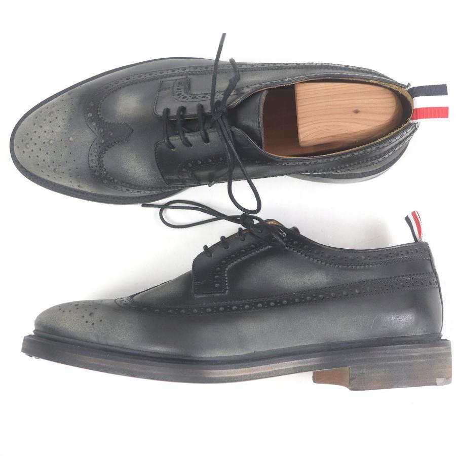 未使用品□THOM BROWNE トムブラウン レザー ダメージ加工 