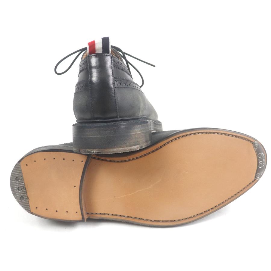 未使用品□THOM BROWNE トムブラウン レザー ダメージ加工 