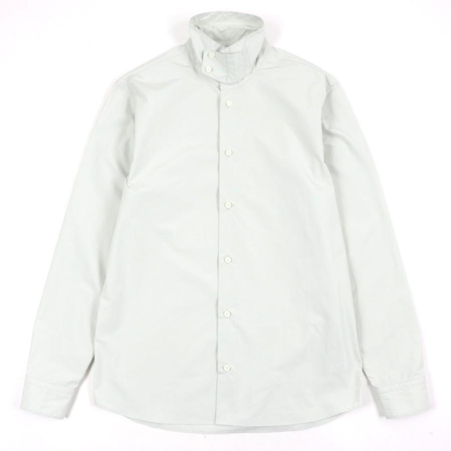 極美品▼HERMES エルメス 23AW コットン100% セリエボタン ロングスリーブ 長袖シャツ ライトグリーン 38 フランス製 正規品 メンズ HERMES（エルメス） 極美品▽HERMES 23AW コットン100% セリエボタン