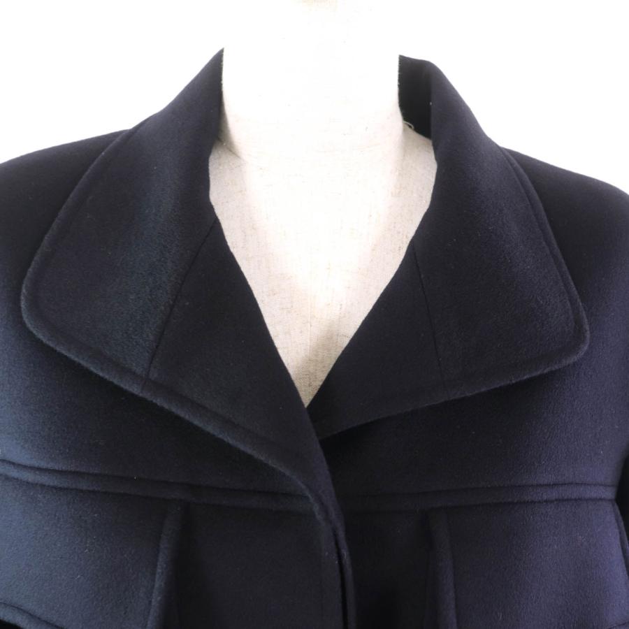 極美品★CHANEL シャネル 98A P12245 カシミヤ100％ ココマークボタン付 ジャケット ダークネイビー 38 フランス製 正規品 レディースの画像