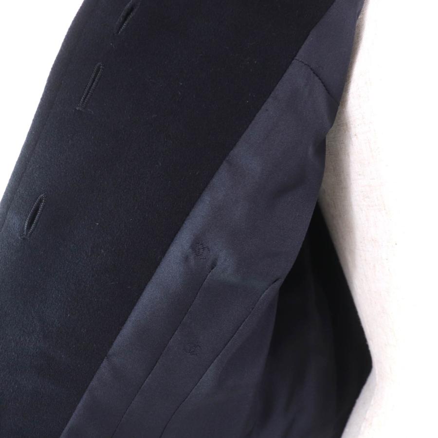 極美品★CHANEL シャネル 98A P12245 カシミヤ100％ ココマークボタン付 ジャケット ダークネイビー 38 フランス製 正規品 レディースの画像