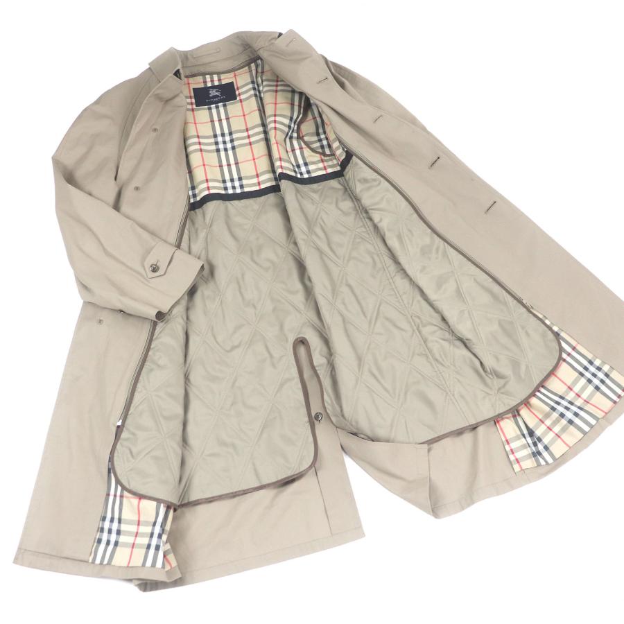 美品　バーバリーロンドン　ステンカラーコート　キルティングライナー　Lサイズ　黒 良品□BURBERRY LONDON バーバリーロンドン 裏ノバチェック