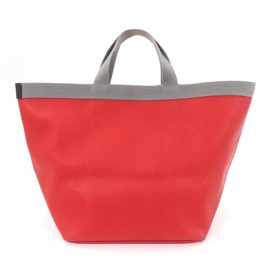 美品☆Herve Chapelier エルベ・シャプリエ 705GP フォーテッドキャンバス スクエア レザー トートバッグ レッド フランス製 レディース 美品☆Herve Chapelier エルベ・シャプリエ 705GP フォーテッド