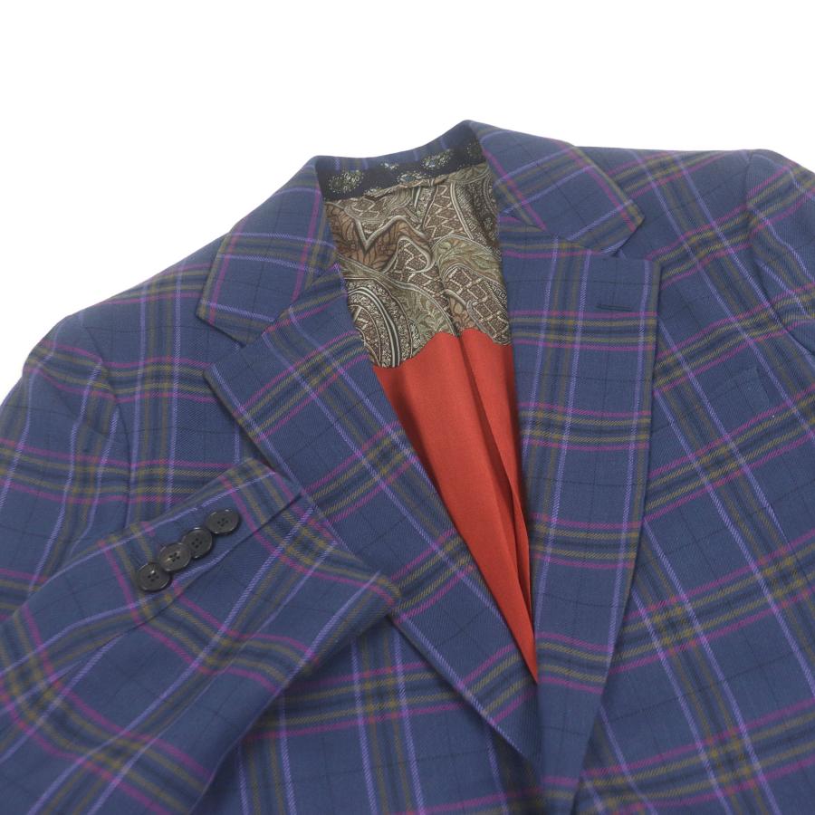 ETRO（エトロ） 未使用品□ETRO リネン混 裏シルク チェック柄 