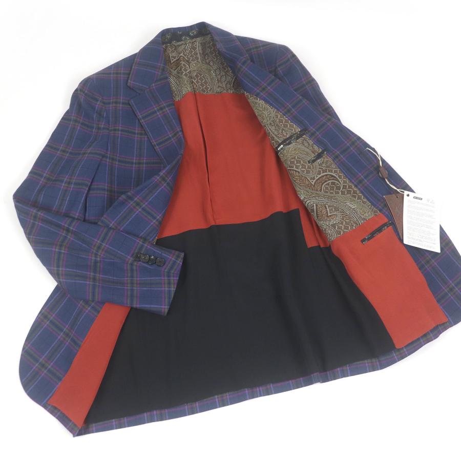 ETRO（エトロ） 未使用品□ETRO リネン混 裏シルク チェック柄 