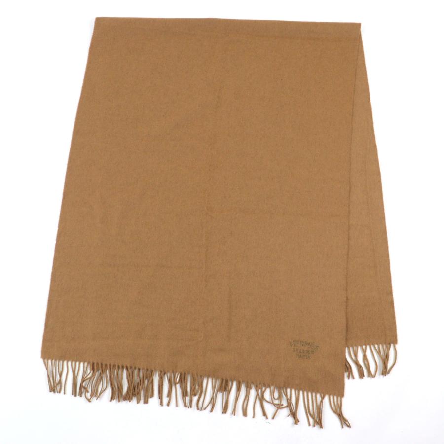 HERMES（エルメス） 美品○HERMES カシミヤ100% ロゴ刺繍 大判