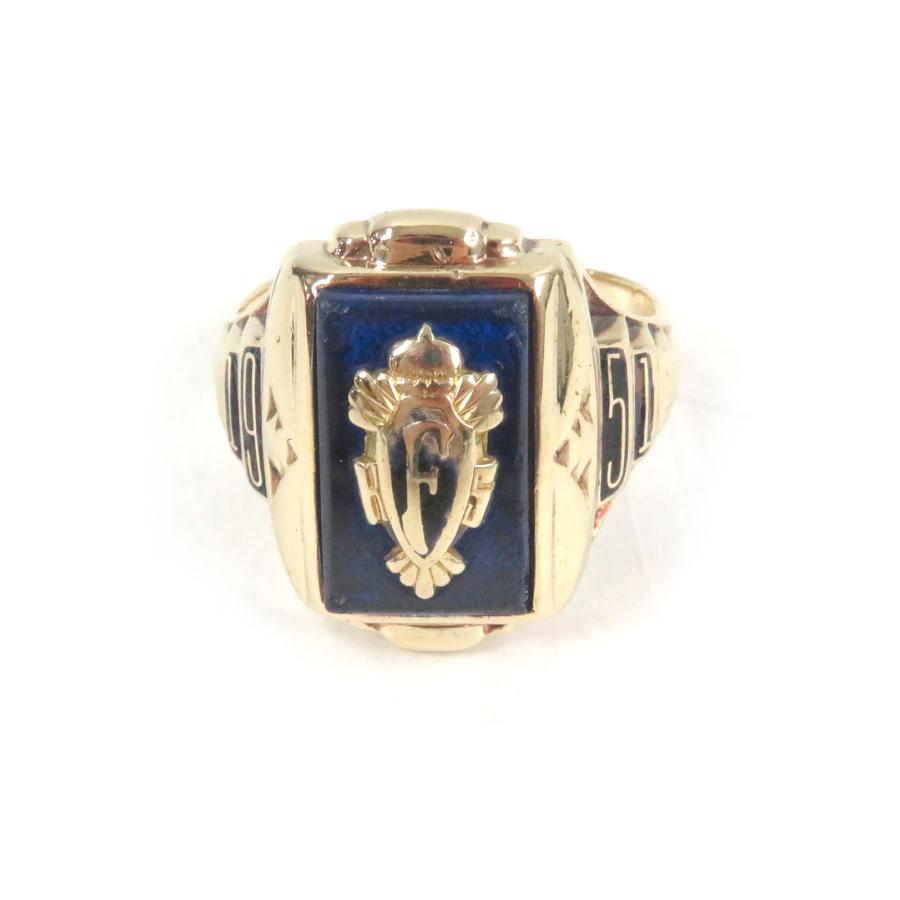 美品□JOSTENS ジャスティンズ ヴィンテージ 10K カラーストーン 1951