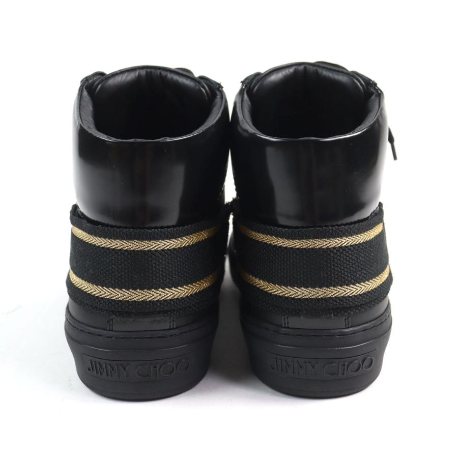 極美品○JIMMY CHOO ジミーチュウ Argyle Strap Trainer レザー ロゴ