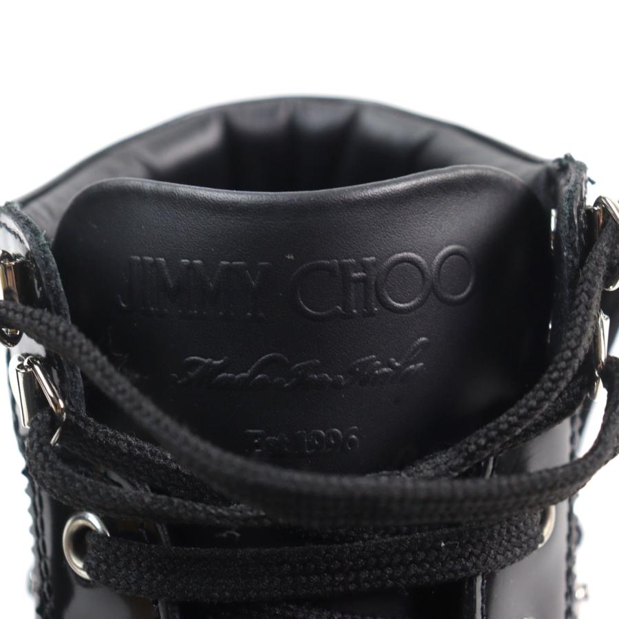 極美品○JIMMY CHOO ジミーチュウ Argyle Strap Trainer レザー ロゴ