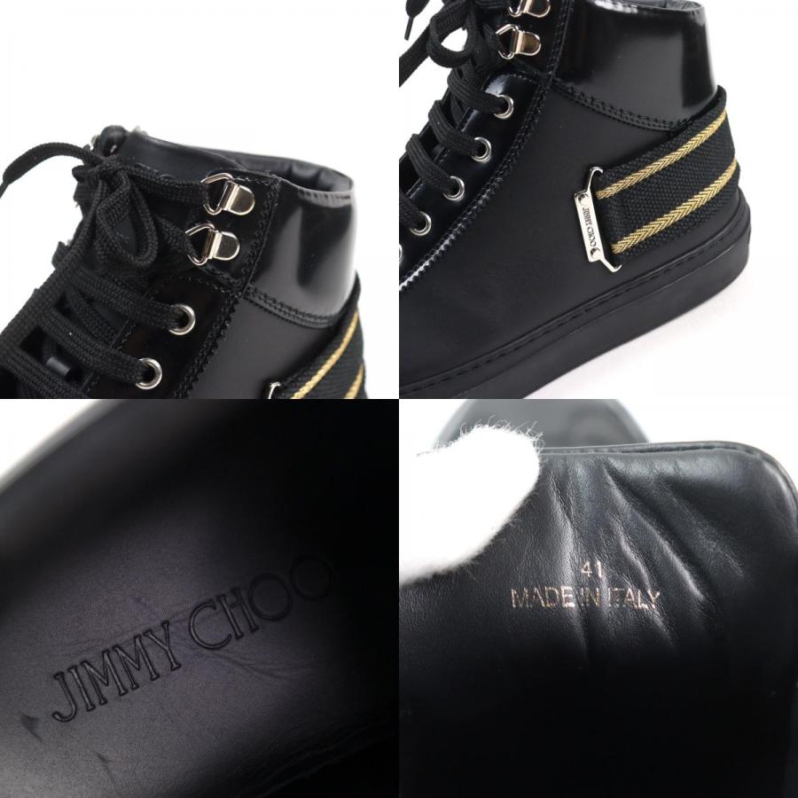 極美品○JIMMY CHOO ジミーチュウ Argyle Strap Trainer レザー ロゴ