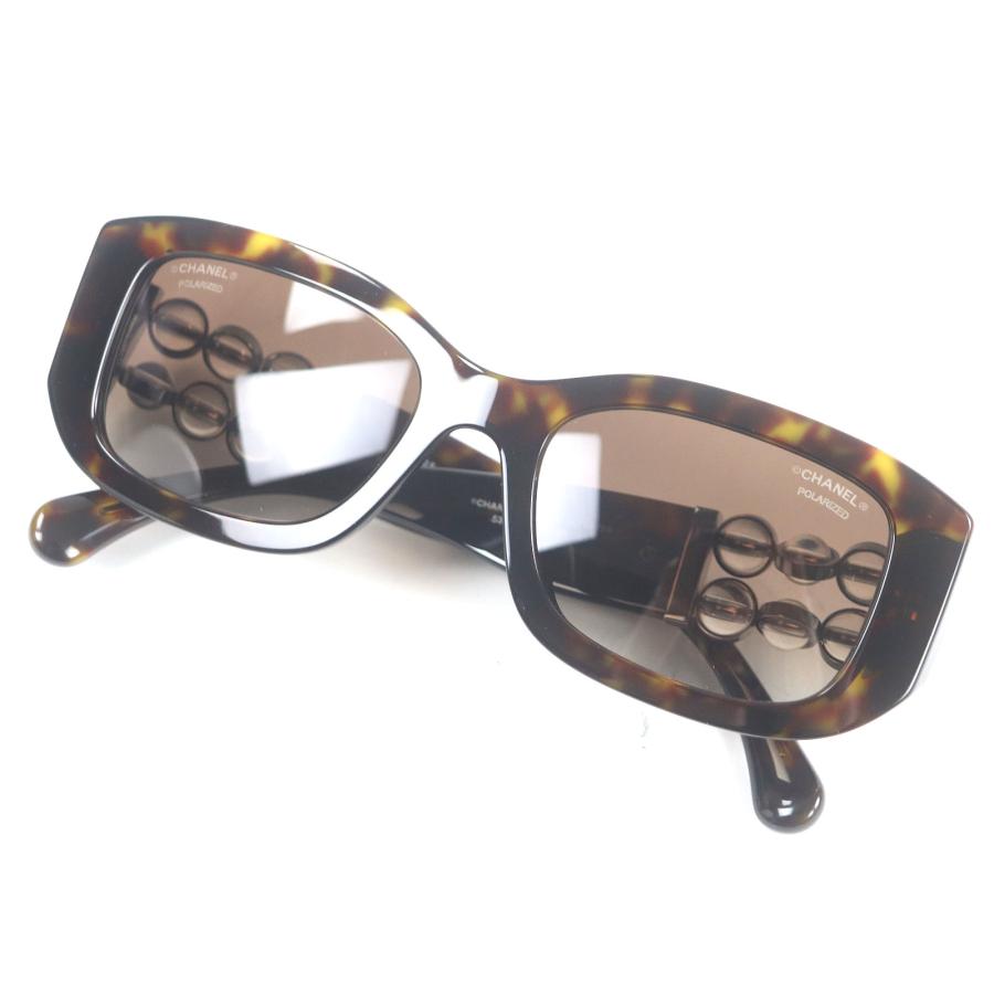 【極美品】シャネル サングラス ココマーク リボン べっ甲 CHANEL　正規品 CHANEL（シャネル） 極美品□CHANEL レクタングルシェイプ ココマーク