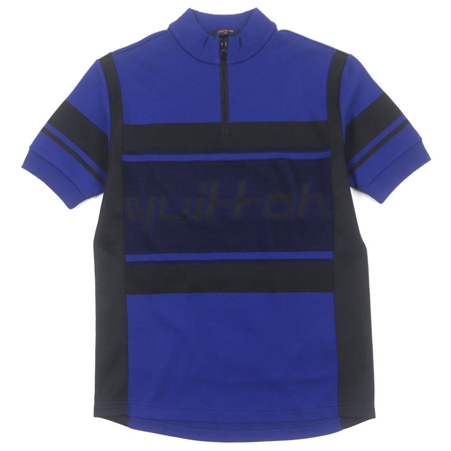 極美品▼LOUIS VUITTON ルイヴィトン 19AW ジャガードサイクリング ショートスリーブ ハーフジップ  Tシャツ 半袖ニット S 正規品 メンズ LOUIS VUITTON（ルイ・ヴィトン） 極美品▽LOUIS VUITTON 19AW