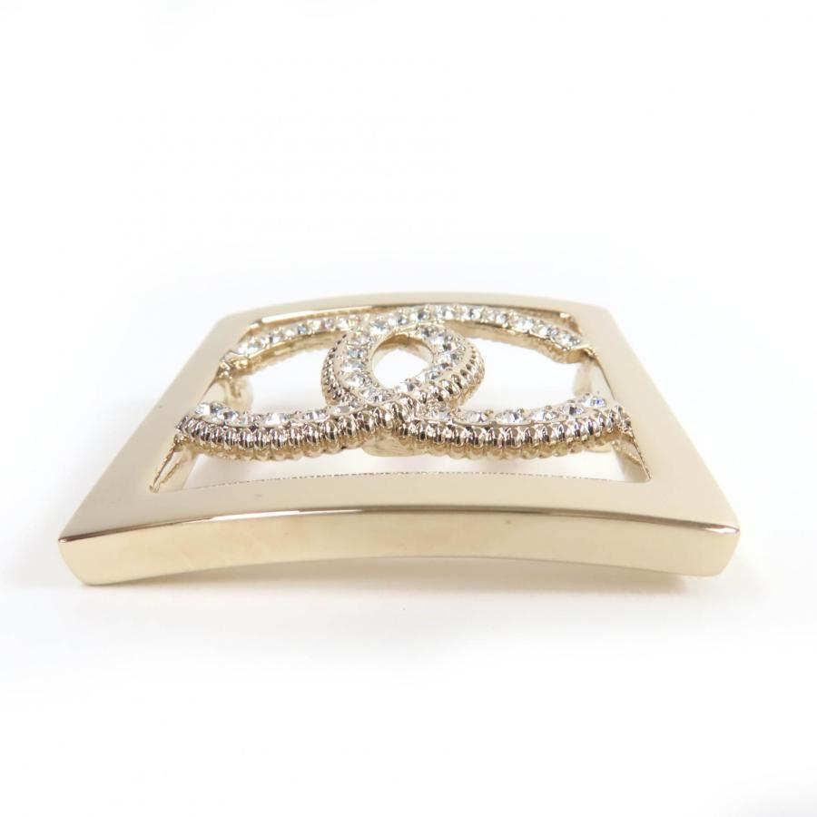 【極美品】シャネル ブローチ ココマーク ラインストーン ピンク ゴールド金具 CHANEL（シャネル） 極美品☆CHANEL A23P ココマーク ラインストーン