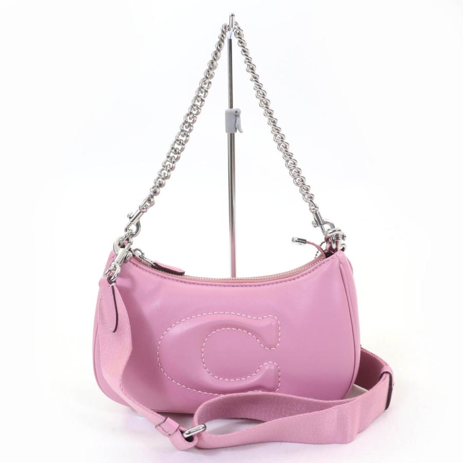極美品☆COACH コーチ CJ608 シグネチャー キルティング テリ レザー 2WAY ハンドバッグ ショルダーバッグ ピンク レディース COACH（コーチ） 極美品☆COACH CJ608 シグネチャー キルティング テリ
