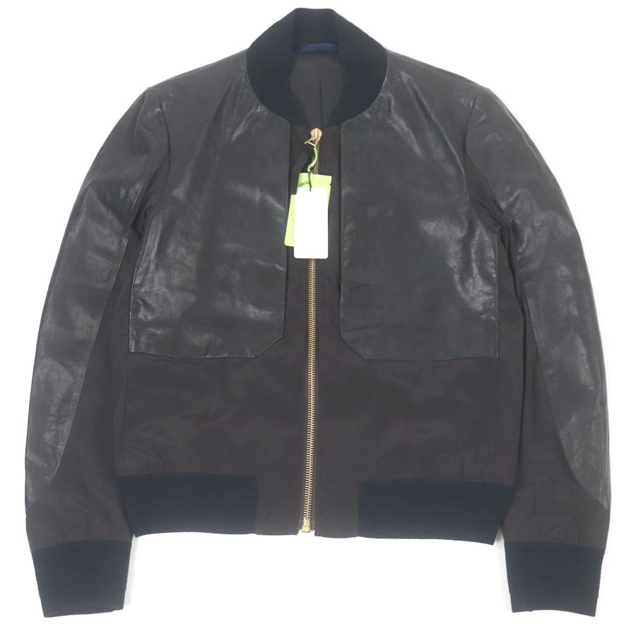 ポールスミス レザージャケット　切り替え　アウター Paul Smith 未使用品□Paul ポールスミス 羊革 切替デザイン ブルゾン