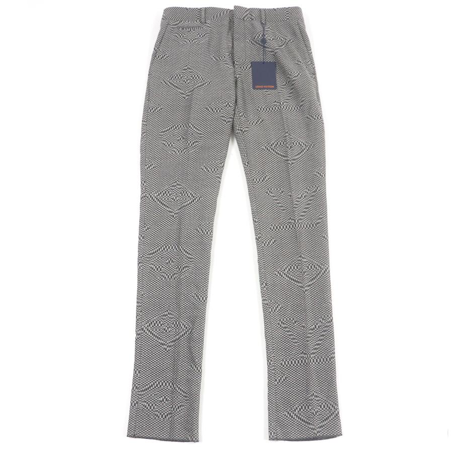 未使用品□LOUIS VUITTON ルイヴィトン 2021年製 ブロックチェック 総柄 トラウザーズパンツ グレー系 40 イタリア製 正規品 メンズ LOUIS VUITTON（ルイ・ヴィトン） 未使用品□LOUIS VUITTON 2021年製