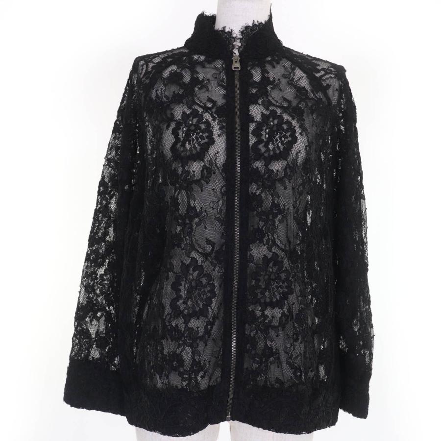 極美品☆ERMANNO SCERVINO エルマンノシェルヴィーノ ZIP UP レース ジャケット ブラック 42 イタリア製 国内正規品 レディース 極美品☆ERMANNO SCERVINO エルマンノシェルヴィーノ ZIP UP レース