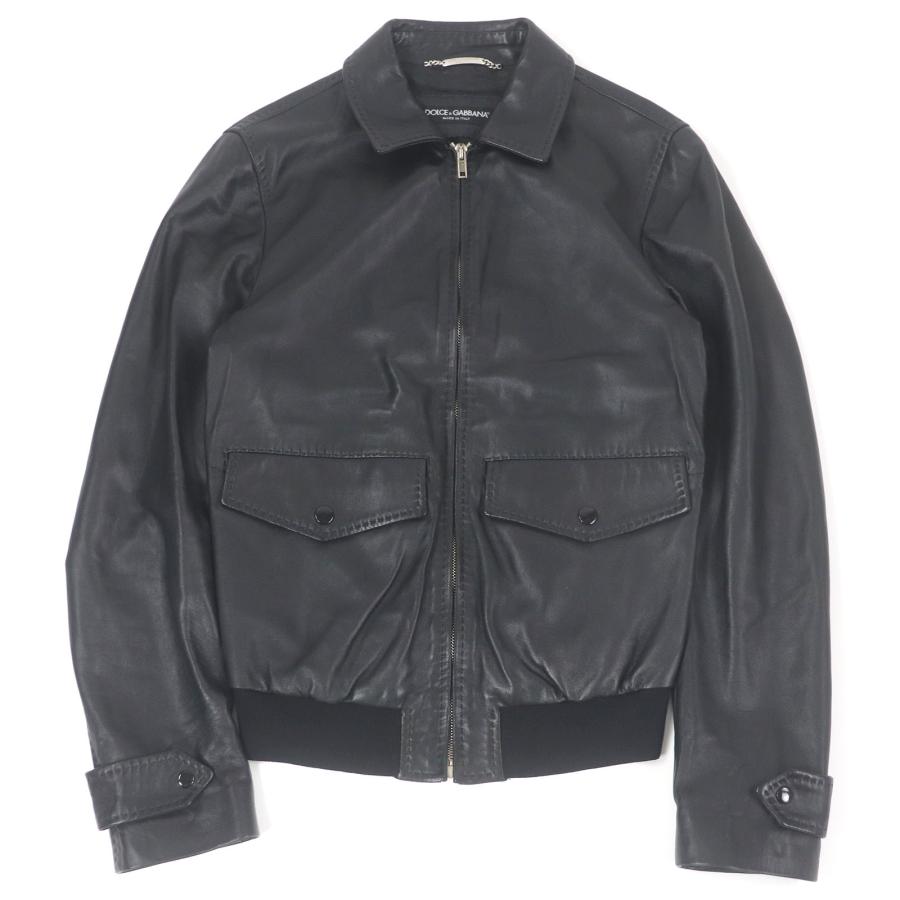 美品□DOLCE&GABBANA ドルチェ＆ガッバーナ 黒タグ 裏地ペイズリー柄 ラムレザー ライダースジャケット ブラック 44 イタリア製 正規品 美品□DOLCE&GABBANA ドルチェ＆ガッバーナ 黒タグ 裏地ペイズリー柄