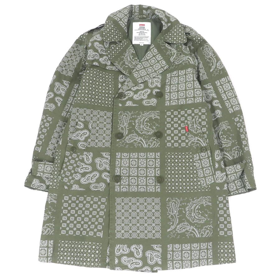 【ドンドン見直し】美品□Supreme シュプリーム 20SS Millitary Trench Coat ペイズリー ダブルブレスト コート カーキ S 正規品 Supreme（シュプリーム） 【ドンドン見直し】美品□Supreme 20SS