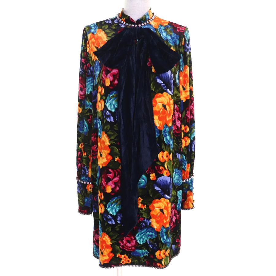 GUCCI 花柄フレアドレス 長袖 GUCCI 花柄フレアドレス 長袖