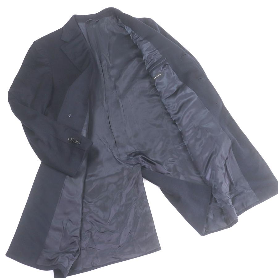 美品□Ermenegildo Zegna エルメネジルドゼニア カシミヤ100％ オーバーコート チェスターコート ネイビー 48 スイス製 正規品　メンズ_2