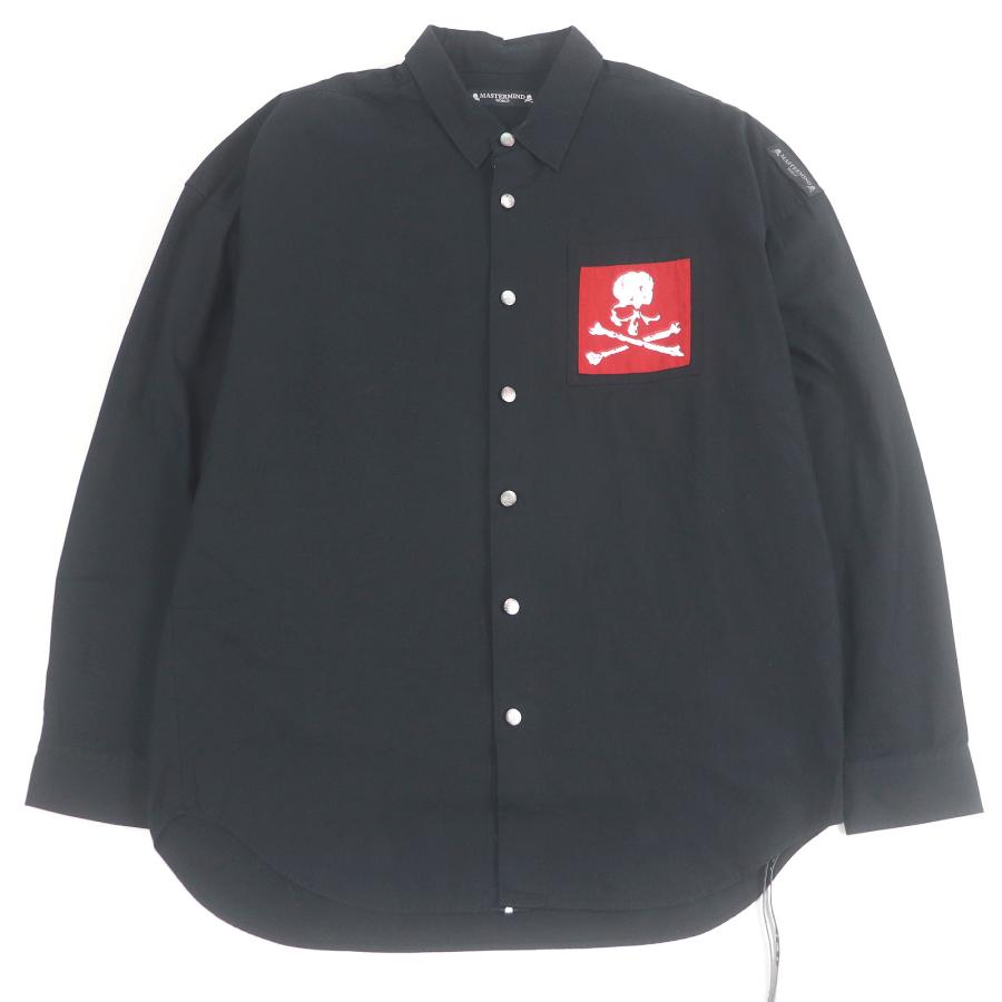 美品□MASTERMIND WORLD マスターマインド ワールド MW19S03-SH002-002 スカル ロングスリーブ 長袖シャツ ブラック M 日本製 正規品 美品□MASTERMIND WORLD マスターマインド ワールド MW19S03-SH002-002