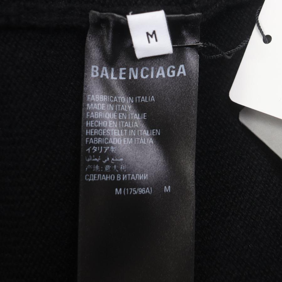 未使用品▼BALENCIAGA バレンシアガ 22AW 719658 カシミヤ100% Be different 刺繍 クルーネック ニットセーター ブラック M イタリア製 正規品 メンズ BALENCIAGA（バレンシアガ） 未使用品▽BALENCIAGA 22AW 719658
