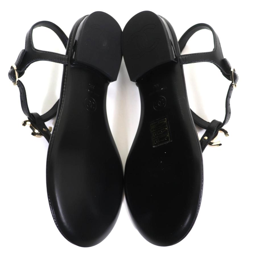 CHANEL ブラック サンダル ストラップ付き CHANEL（シャネル） 未使用品△CHANEL 24C G45428 ココマーク アンクル